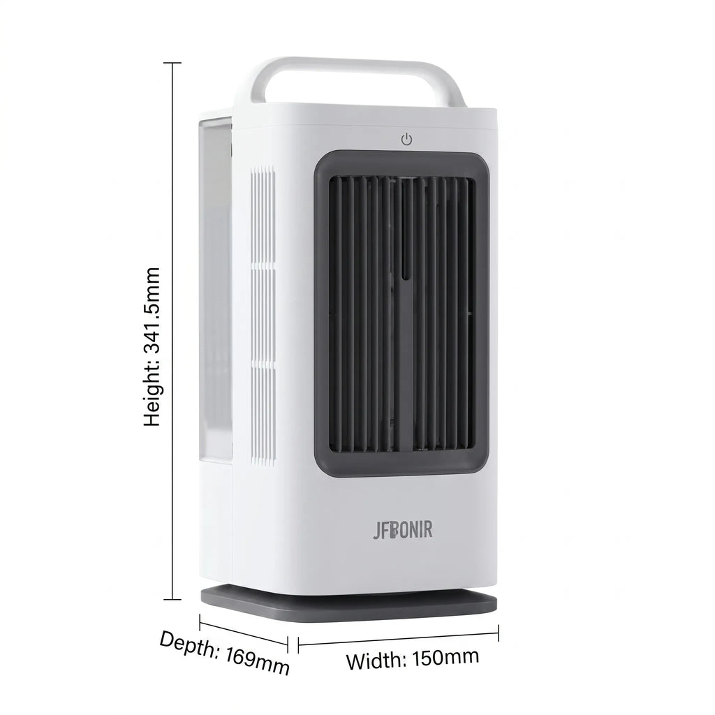 1700ml 3-in-1 Portable Mini Air Cooler & Humidifier | 120° Oscillating Bladeless Desk Fan with Smart Touch