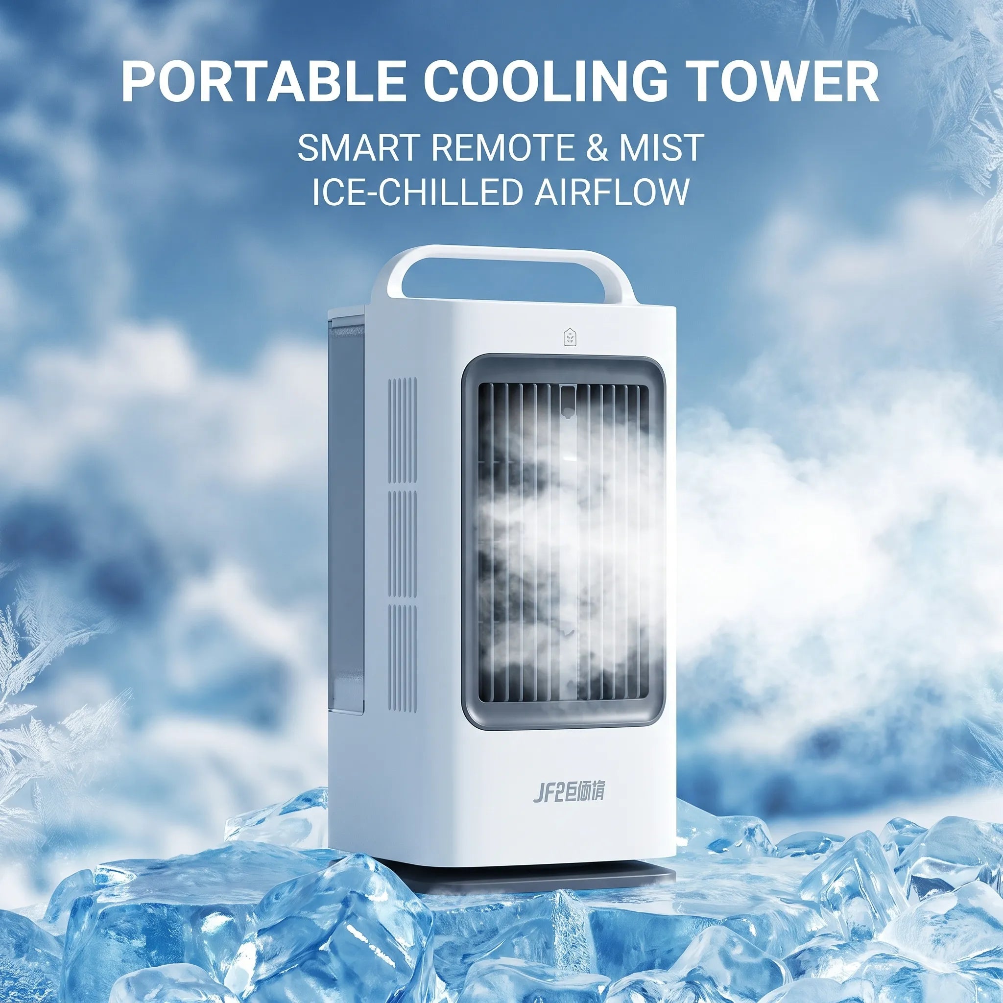 1700ml 3-in-1 Portable Mini Air Cooler & Humidifier | 120° Oscillating Bladeless Desk Fan with Smart Touch
