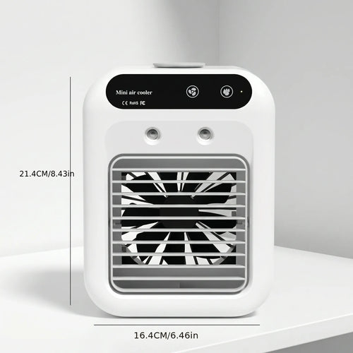 Ultra-Quiet Portable Mini Air Cooler & Humidifier | 500ml USB Rechargeable Desk Fan