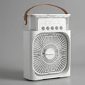 3-in-1 Portable Air Cooler & Humidifier | USB Personal Mini Desk Fan with 7-Color LED