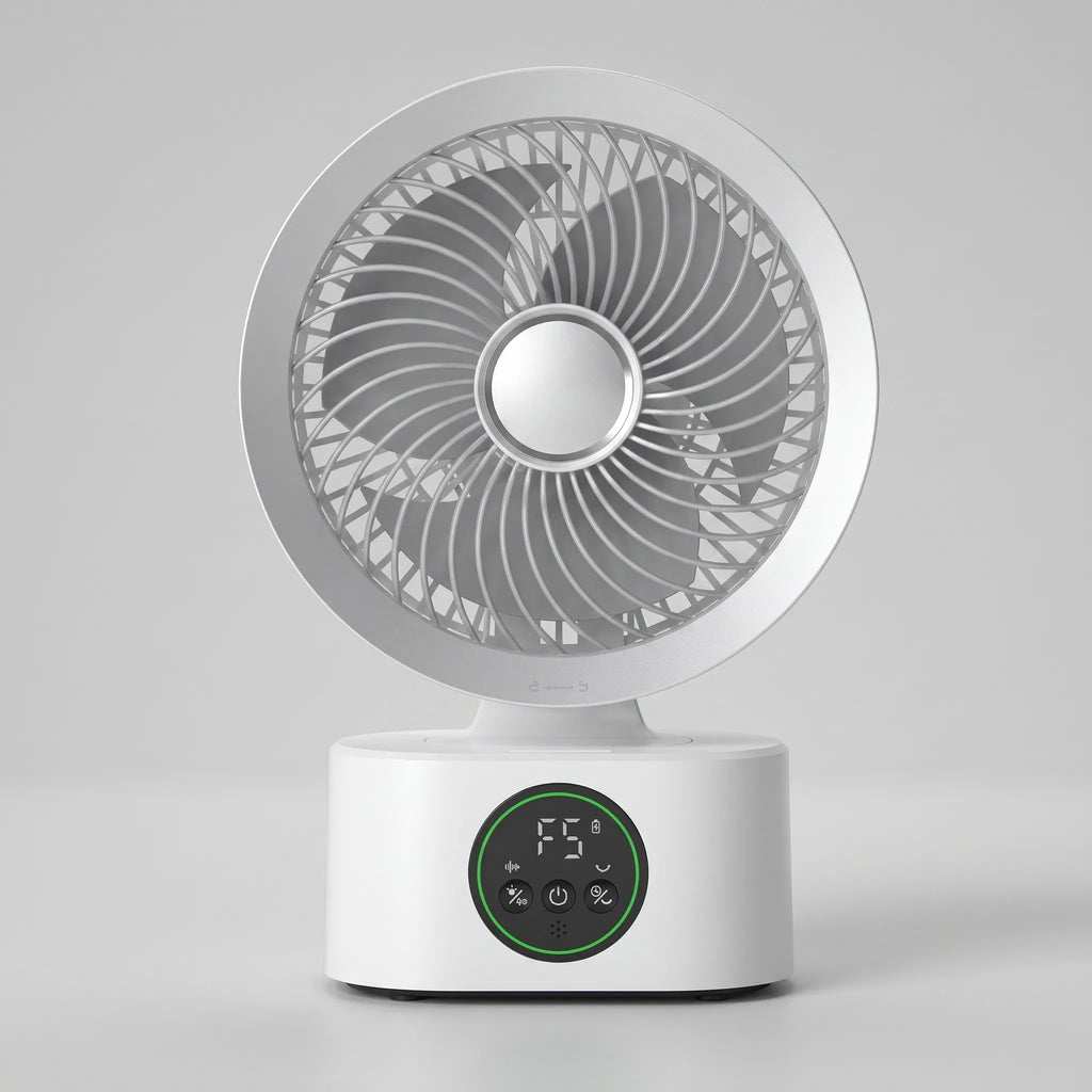 Portable Wall-Hanging Fan With Remote And Voice Control | Smart Voice Rechargeable USB Household Electric Folding Fan Nightlight Air Cooler