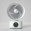 Portable Wall-Hanging Fan With Remote And Voice Control | Smart Voice Rechargeable USB Household Electric Folding Fan Nightlight Air Cooler