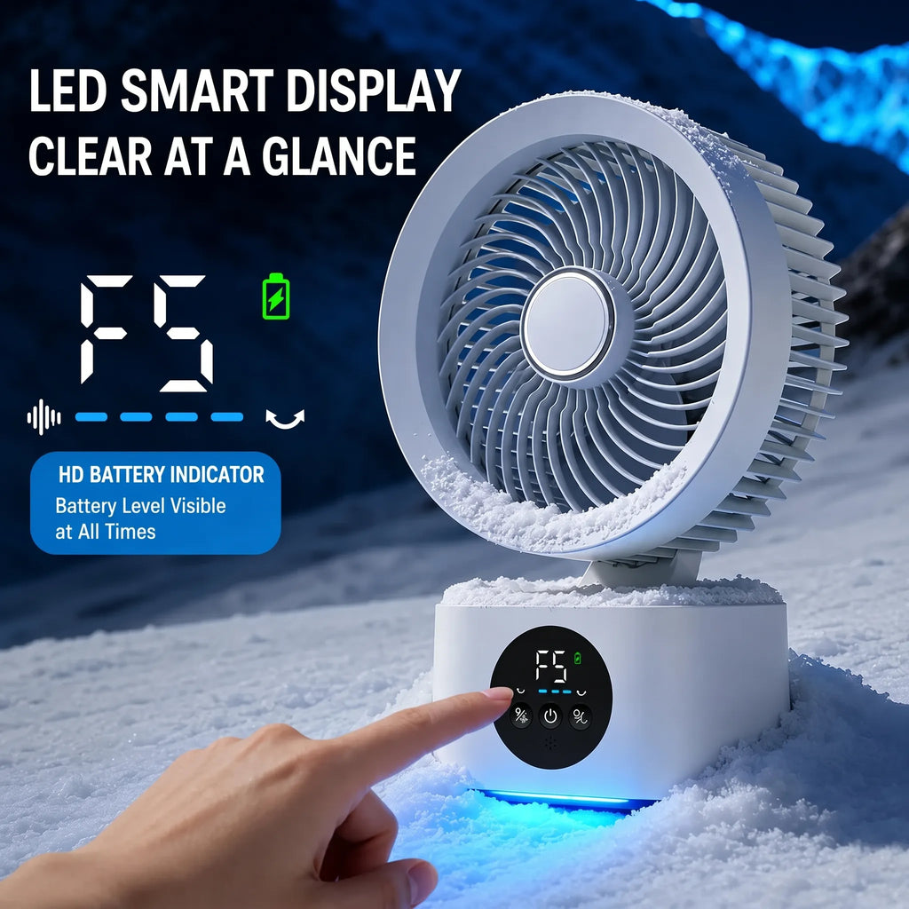 Portable Wall-Hanging Fan With Remote And Voice Control | Smart Voice Rechargeable USB Household Electric Folding Fan Nightlight Air Cooler