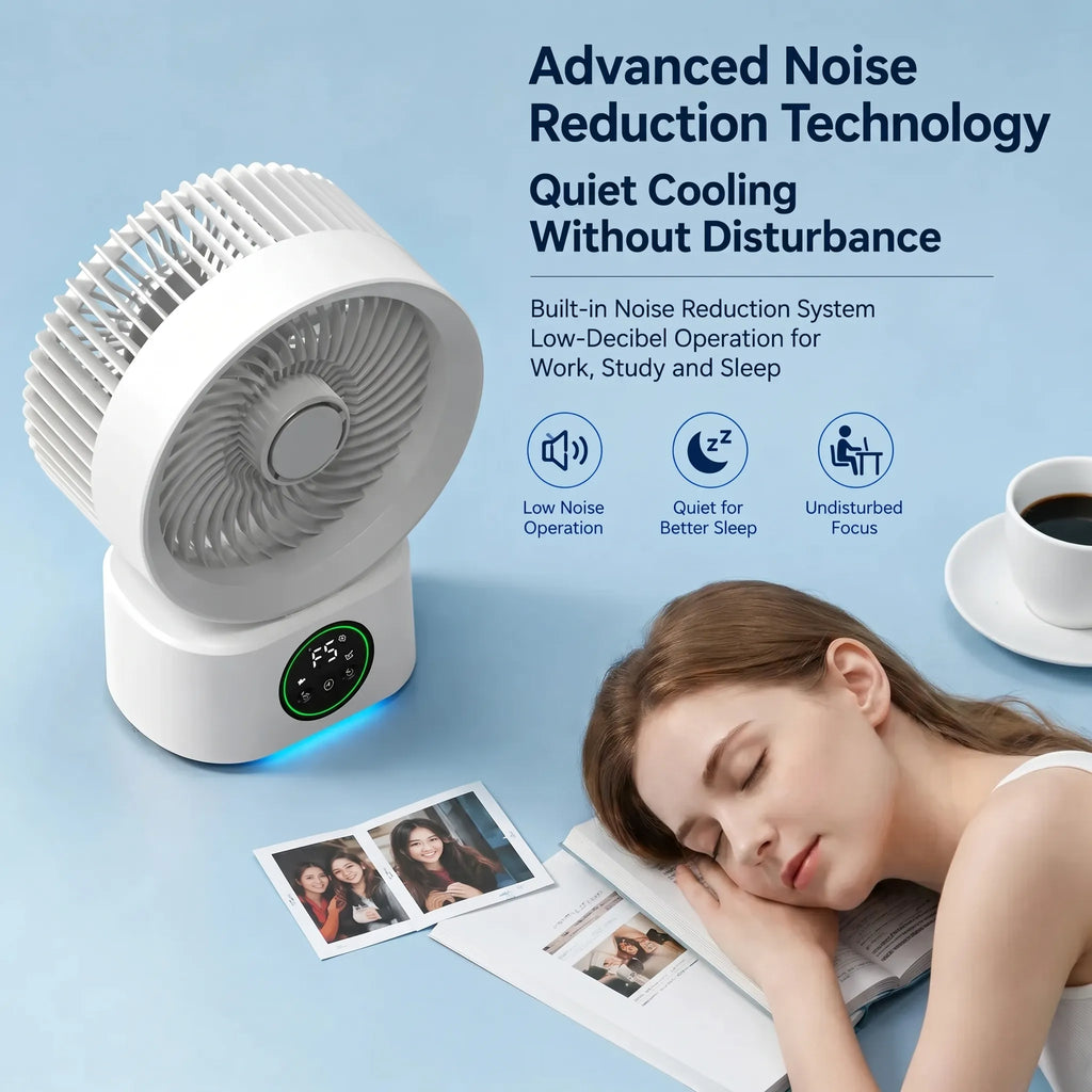 Portable Wall-Hanging Fan With Remote And Voice Control | Smart Voice Rechargeable USB Household Electric Folding Fan Nightlight Air Cooler